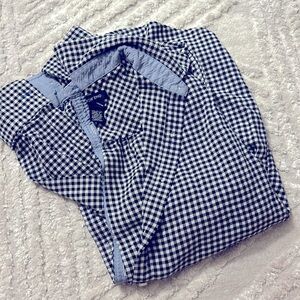 Land’s End Size S Black & White Women’s Flannel Button Down Blouse